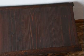 アンティーク家具　古民具・骨董　前面欅材のモールガラス戸時代箪笥サイドボード