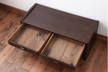 アンティーク家具　 和製アンティーク　引き出し2杯付き!古い木製のシンプルな文机