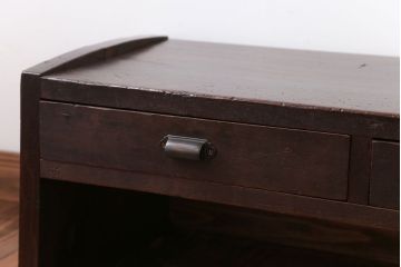 アンティーク家具　 和製アンティーク　引き出し2杯付き!古い木製のシンプルな文机