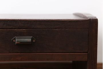 アンティーク家具　 和製アンティーク　引き出し2杯付き!古い木製のシンプルな文机