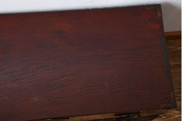 アンティーク家具　古民具・骨董　漆が美しいアンティーク時代箪笥ローボード(2)