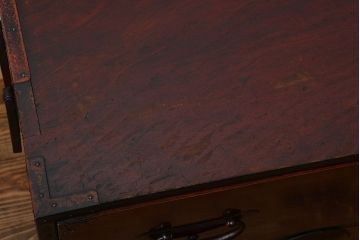 アンティーク家具　古民具・骨董　漆が美しいアンティーク時代箪笥ローボード(2)