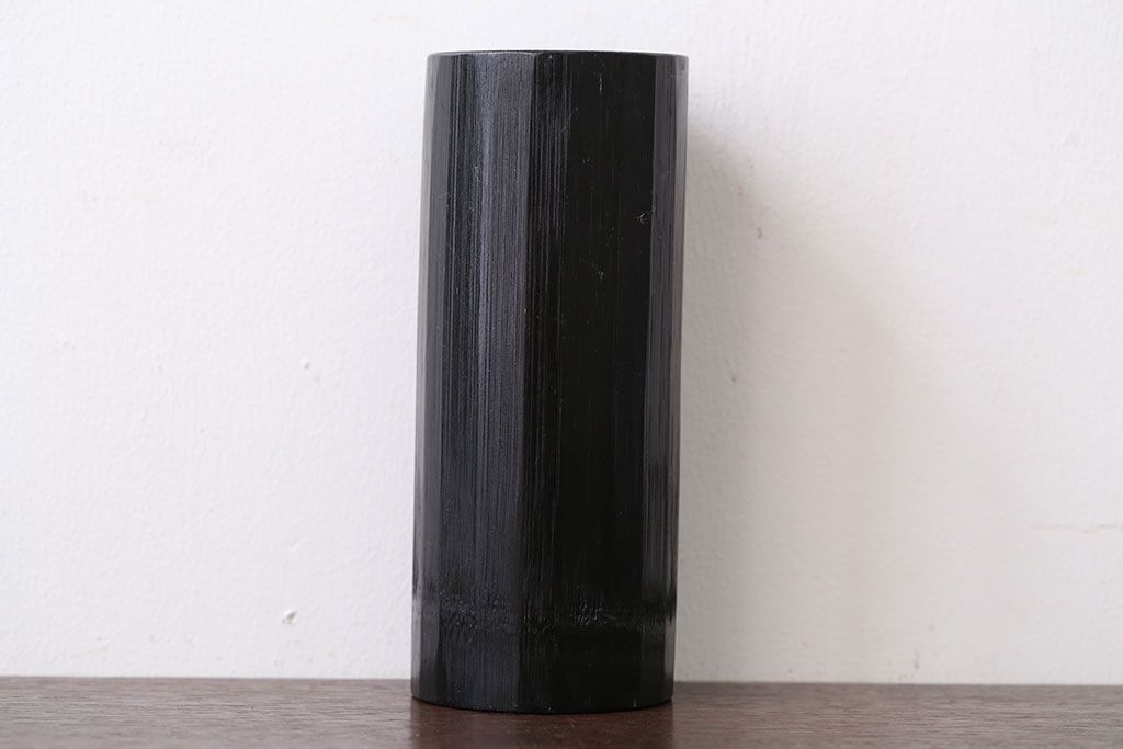 アンティーク雑貨　古民具・骨董　旭洋銘・竹製手付花籠(花入)