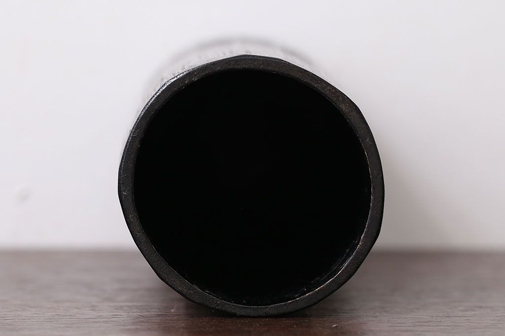 アンティーク雑貨　古民具・骨董　旭洋銘・竹製手付花籠(花入)