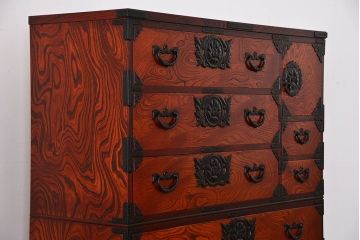 中古 伝統民芸家具 岩谷堂　美品　2段重ね衣装箪笥