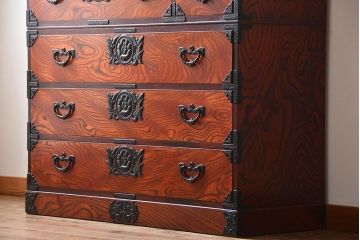 中古 伝統民芸家具 岩谷堂　美品　2段重ね衣装箪笥