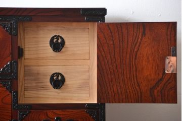 中古 伝統民芸家具 岩谷堂　美品　2段重ね衣装箪笥