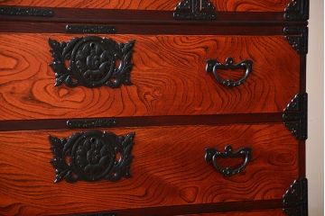 中古 伝統民芸家具 岩谷堂　美品　2段重ね衣装箪笥