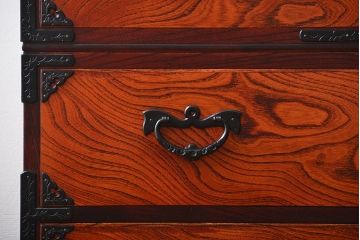 中古 伝統民芸家具 岩谷堂　美品　2段重ね衣装箪笥