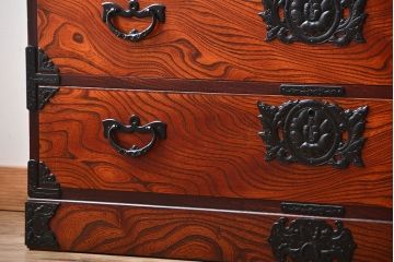 中古 伝統民芸家具 岩谷堂　美品　2段重ね衣装箪笥