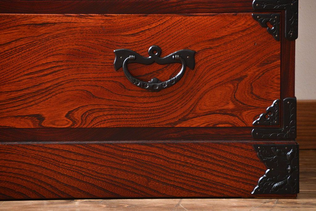 中古 伝統民芸家具 岩谷堂　美品　2段重ね衣装箪笥