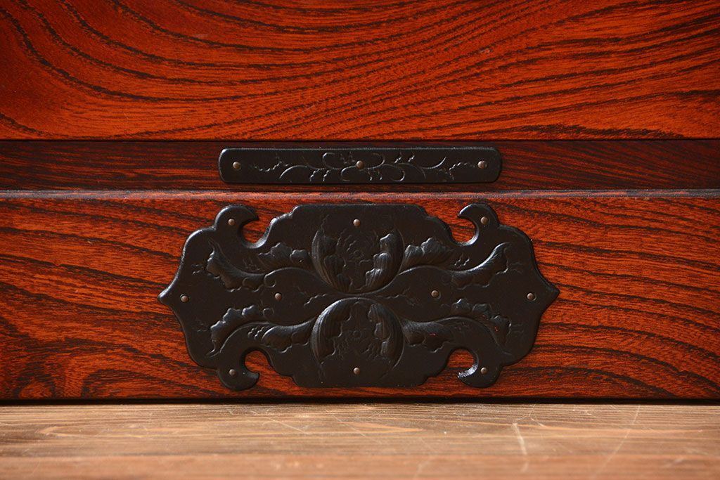 中古 伝統民芸家具 岩谷堂　美品　2段重ね衣装箪笥