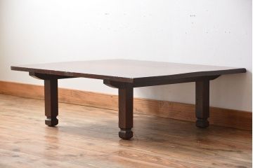 アンティーク家具　和製アンティーク　古い木製のシンプルな座卓(1)