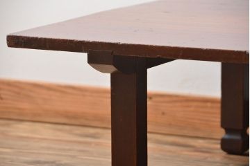 アンティーク家具　和製アンティーク　古い木製のシンプルな座卓(1)