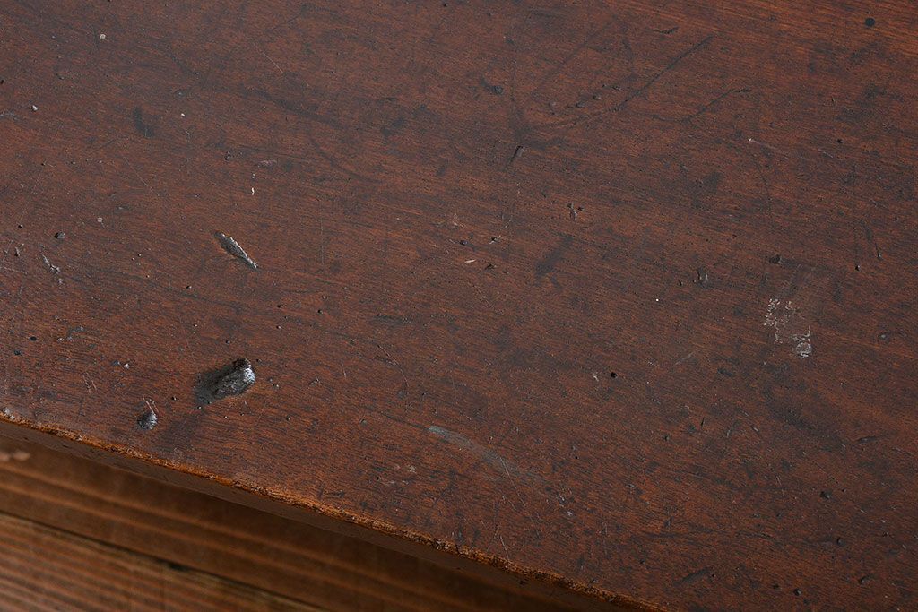 アンティーク家具　和製アンティーク　古い木製のシンプルな座卓(2)