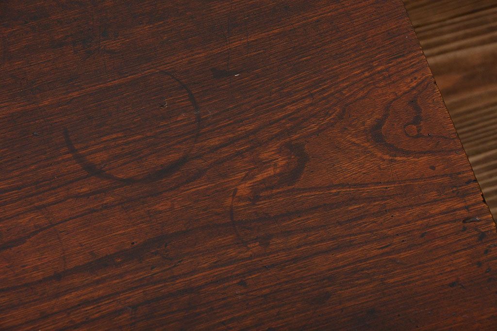 アンティーク家具　和製アンティーク　古い木製のシンプルな座卓(2)