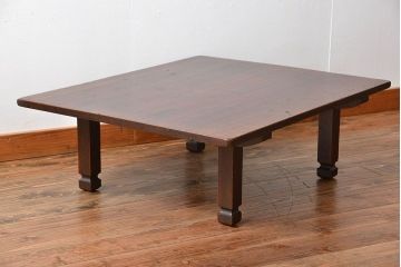 アンティーク家具　和製アンティーク　古い木製のシンプルな座卓(2)