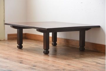 アンティーク家具　和製アンティーク　古い木製のシンプルな座卓(2)