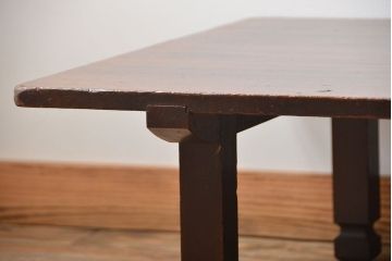 アンティーク家具　和製アンティーク　古い木製のシンプルな座卓(2)