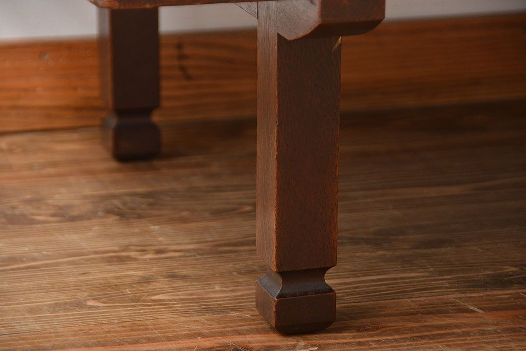 アンティーク家具　和製アンティーク　古い木製のシンプルな座卓(2)