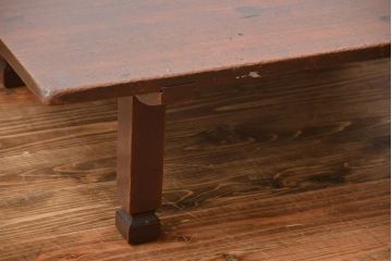 アンティーク家具　和製アンティーク　古い木製のシンプルな座卓(2)