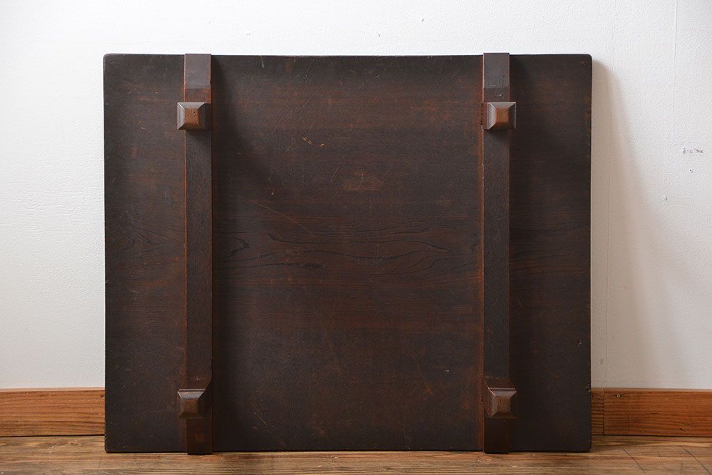 アンティーク家具　和製アンティーク　古い木製のシンプルな座卓(2)