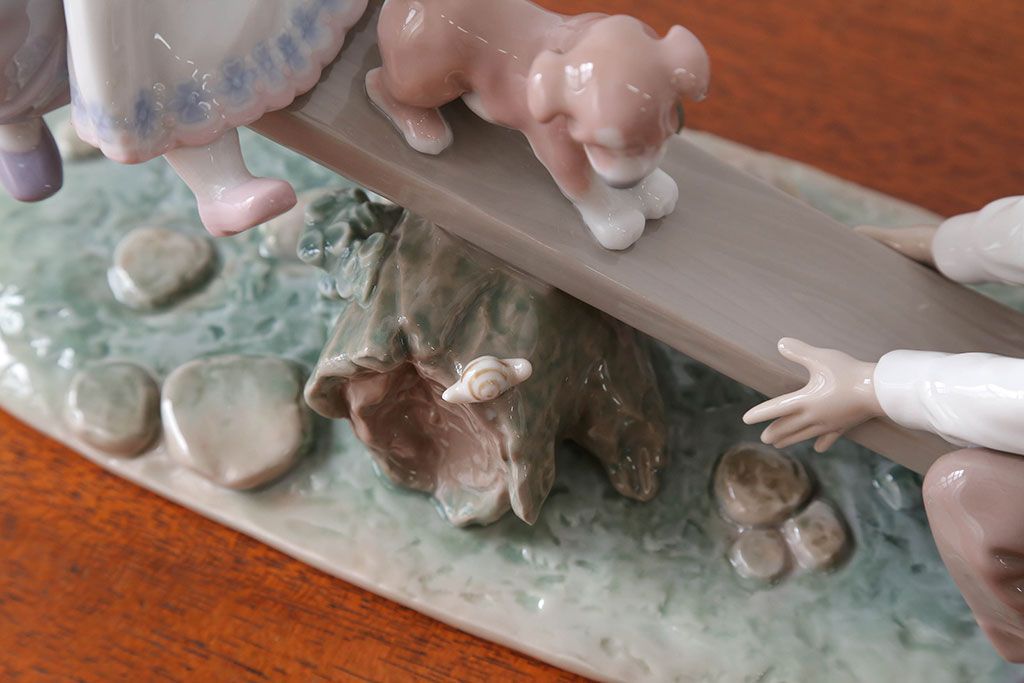 アンティーク雑貨　美品・リヤドロ(LLADRO)シーソーと子供たち(絶版)箱付き(定価約13万円)