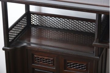 民芸家具　上手物!縞黒檀材の高級飾り棚