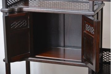 民芸家具　上手物!縞黒檀材の高級飾り棚
