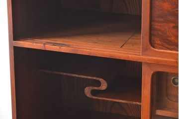 アンティーク家具　和製アンティーク　欅材玉杢!三方欅材の高級茶箪笥