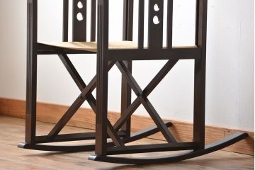 アンティーク家具　和製アンティーク　山葉(ヤマハ)文化椅子　折り畳み式ロッキングチェア(1)