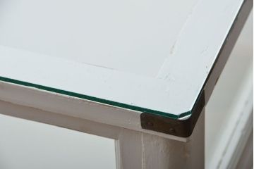 レトロ家具　昭和レトロ　キャスター付き!古いペイントガラスケース