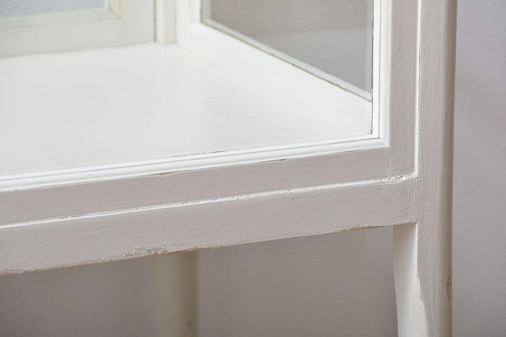 レトロ家具　昭和レトロ　キャスター付き!古いペイントガラスケース