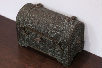 アンティーク雑貨　アンティーク　フランス製　MaxLeVerrier　ブロンズ宝箱(BOX)