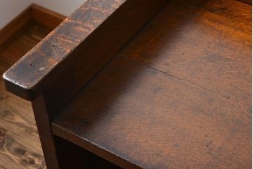 アンティーク家具　和製アンティーク　古いナラ材の重厚で上質な高級片袖机