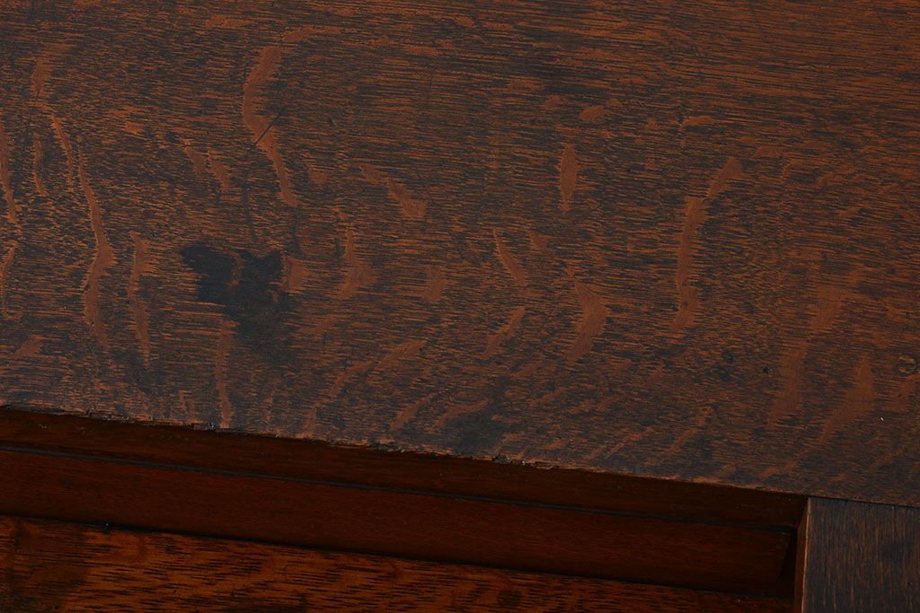 アンティーク家具　和製アンティーク　古いナラ材の重厚で上質な高級片袖机