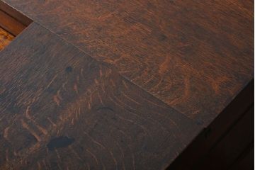 アンティーク家具　和製アンティーク　古いナラ材の重厚で上質な高級片袖机