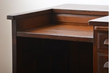 アンティーク家具　和製アンティーク　古いナラ材の重厚で上質な高級片袖机