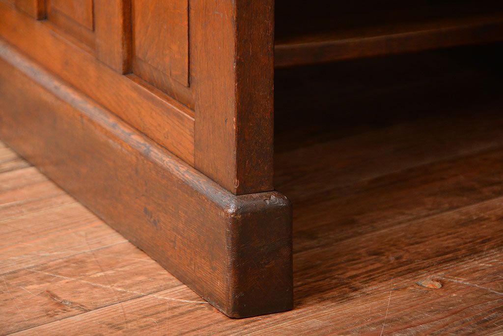 アンティーク家具　和製アンティーク　古いナラ材の重厚で上質な高級片袖机