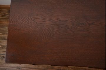 レトロ家具　昭和レトロ　古いナラ材の上品なアンティークデスク(片袖机)