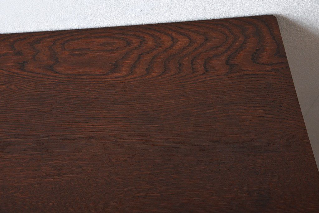 レトロ家具　昭和レトロ　古いナラ材の上品なアンティークデスク(片袖机)