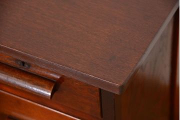 レトロ家具　昭和レトロ　古いナラ材の上品なアンティークデスク(片袖机)