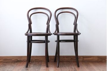 アンティーク家具　アンティーク　Mundus&JJKohn社(ムンダス&JJコーン)社のベントウッドチェア2脚セット