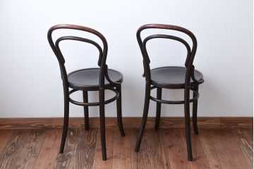 アンティーク家具　アンティーク　Mundus&JJKohn社(ムンダス&JJコーン)社のベントウッドチェア2脚セット