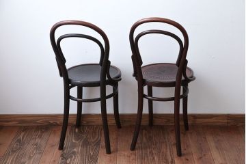 アンティーク家具　アンティーク　THONET(トーネット)社製バルーンバックベントウッドチェア2脚セット