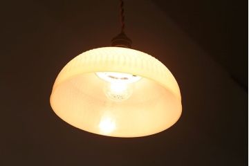 アンティーク　レトロでかわいいセルロイド製電笠天井照明