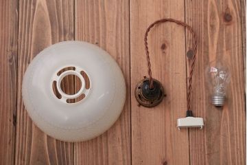 アンティーク　レトロでかわいいセルロイド製電笠天井照明