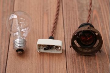 アンティーク　レトロでかわいいセルロイド製電笠天井照明