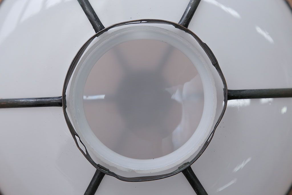 アンティーク　銅の装飾が素敵な雪洞(ぼんぼり)吊り下げ照明