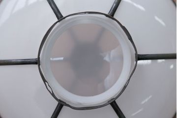 アンティーク　銅の装飾が素敵な雪洞(ぼんぼり)吊り下げ照明